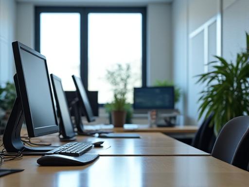 Ufficio moderno, pulito e ordinato dopo l'intervento di Aquatica Serenity